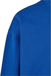 URBAN CLASSICS Rundhalspullover Boxy Pocket Crew Blau/Hellblau/Dunkelblau