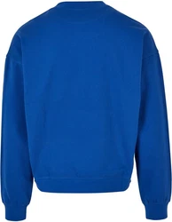 URBAN CLASSICS Rundhalspullover Boxy Pocket Crew Blau/Hellblau/Dunkelblau
