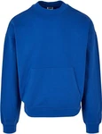 URBAN CLASSICS Rundhalspullover Boxy Pocket Crew Blau/Hellblau/Dunkelblau