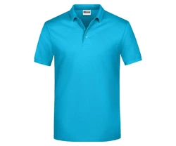 James & Nicholson Poloshirt Pique Herren Kurzarm Basic Türkis/Blau