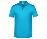 James & Nicholson Poloshirt Pique Herren Kurzarm Basic Türkis/Blau