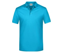 James & Nicholson Poloshirt Pique Herren Kurzarm Basic Türkis/Blau