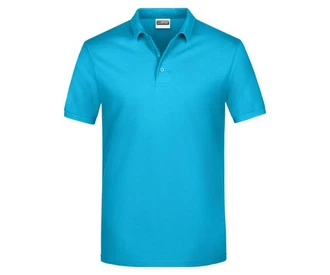 James & Nicholson Poloshirt Pique Herren Kurzarm Basic Türkis/Blau