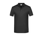 James & Nicholson Poloshirt Pique Herren Kurzarm Basic Dunkelgrau/Schwarz/Grau