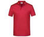 James & Nicholson Poloshirt Pique Herren Kurzarm Basic Rot/Dunkelrot