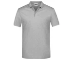 James & Nicholson Poloshirt Pique Herren Kurzarm Basic Grau/Hellgrau