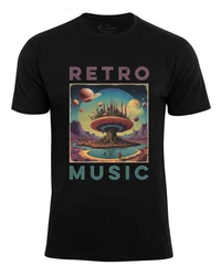 Cotton Prime T-Shirt Retro Music Schwarz/Lila/Grau