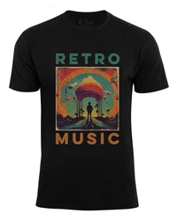 Cotton Prime T-Shirt Retro Music Grau/Schwarz/Braun/Lila/Orange/Blau
