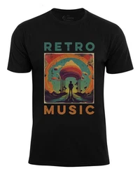 Cotton Prime T-Shirt Retro Music Grau/Schwarz/Braun/Lila/Orange/Blau