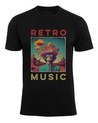 Cotton Prime T-Shirt Retro Music Lila/Schwarz/Braun/Grau