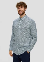 Langarmhemd Jerseyhemd mit All-over-Print Blende