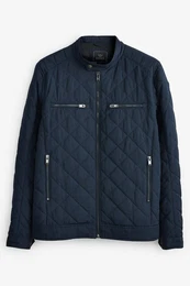 Steppjacke Spritzwasserabweisende Racer-Jacke mit Rautenstepp (1-St)