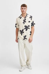 !Solid Kurzarmhemd SDImad Shirt Beige/Blau/Weiß/Lila