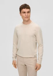 Strickpullover Strickpullover aus Seide mit Crew Neck Rippblende