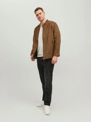 Jack & Jones Plus Übergangsjacke JJERocky (1-St) Braun/Grau
