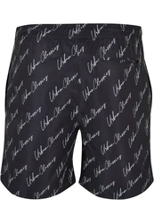 URBAN CLASSICS Badeshorts PatternSwim Shorts Blau/Dunkelblau/Schwarz/Gelb/Creme