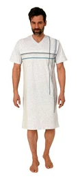 Pyjama Herren kurzarm Nachthemd mit eleganten Frontprint