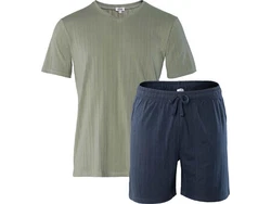 LIVING CRAFTS Schlafanzug REX Dunkelgrün/Grün/Khaki