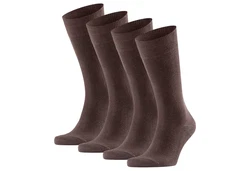 FALKE Kurzsocken Herren Swing (4er-Pack) Dunkelbraun/Grau/Khaki/Lila/Braun