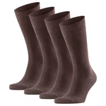 FALKE Kurzsocken Herren Swing (4er-Pack) Dunkelbraun/Grau/Khaki/Lila/Braun