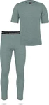 normani Thermounterhemd Herren Merino-Set T-Shirt und Unterhose Grün/Hellgrau/Grau/Blau