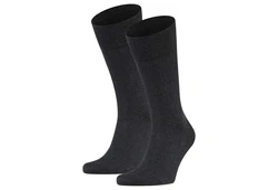 FALKE Kurzsocken Sensitive London (2er Pack) Dunkelgrau/Schwarz/Grau