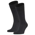 FALKE Kurzsocken Sensitive London (2er Pack) Dunkelgrau/Schwarz/Grau