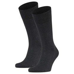 FALKE Kurzsocken Sensitive London (2er Pack) Dunkelgrau/Schwarz/Grau