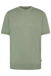 bugatti T-Shirt mit Kontraststreifen Grün/Dunkelgrün/Hellgrün