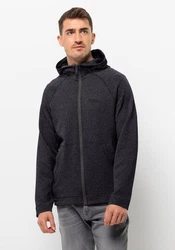 Jack Wolfskin Kapuzenfleecejacke FERNWEH HOODED JKT Dunkelgrau/Dunkelblau/Grau/Hellgrau