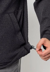 Jack Wolfskin Kapuzenfleecejacke FERNWEH HOODED JKT Dunkelgrau/Dunkelblau/Grau/Hellgrau