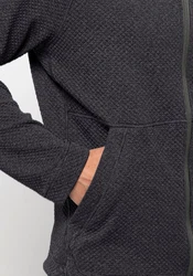 Jack Wolfskin Kapuzenfleecejacke FERNWEH HOODED JKT Dunkelgrau/Dunkelblau/Grau/Hellgrau