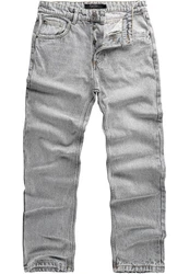 Amaci&Sons Weite Jeans BOX HILL 90s Straight Jeans Grau/Hellgrau