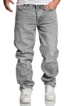 Amaci&Sons Weite Jeans BOX HILL 90s Straight Jeans Grau/Hellgrau