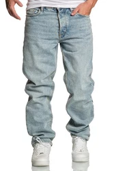 Amaci&Sons Weite Jeans BOX HILL 90s Straight Jeans Hellblau/Blau/Grau