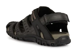 Geox Sandalette Wanderschuh Trekkingsandale Schwarz/Dunkelgrün