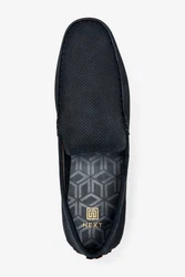 Next Driver-Schuhe Slipper Dunkelblau/Hellblau/Schwarz