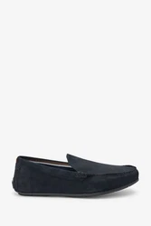 Next Driver-Schuhe Slipper Dunkelblau/Hellblau/Schwarz