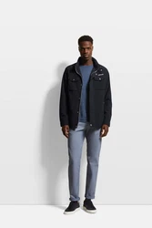 bugatti Langjacke mit einrollbarer Kapuze Schwarz/Dunkelblau/Grau/Dunkelgrau