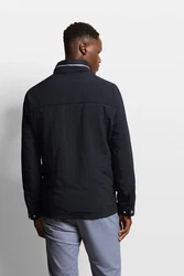 bugatti Langjacke mit einrollbarer Kapuze Schwarz/Dunkelblau/Grau/Dunkelgrau
