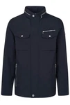 bugatti Langjacke mit einrollbarer Kapuze Schwarz/Dunkelblau/Grau/Dunkelgrau
