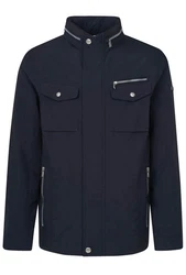 bugatti Langjacke mit einrollbarer Kapuze Schwarz/Dunkelblau/Grau/Dunkelgrau