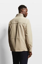 bugatti Langjacke mit einrollbarer Kapuze Khaki/Beige