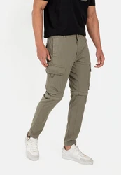 camel active Cargohose Zip-off Khaki/Dunkelgrün