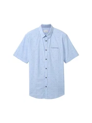 TOM TAILOR Kurzarmhemd Blau/Hellblau/Grau