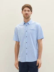 TOM TAILOR Kurzarmhemd Blau/Hellblau/Grau