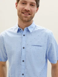 TOM TAILOR Kurzarmhemd Blau/Hellblau/Grau