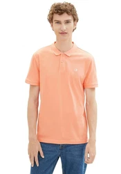 TOM TAILOR Denim Poloshirt mit Logo-Print Orange