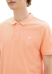 TOM TAILOR Denim Poloshirt mit Logo-Print Orange