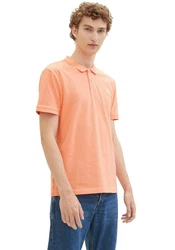 TOM TAILOR Denim Poloshirt mit Logo-Print Orange